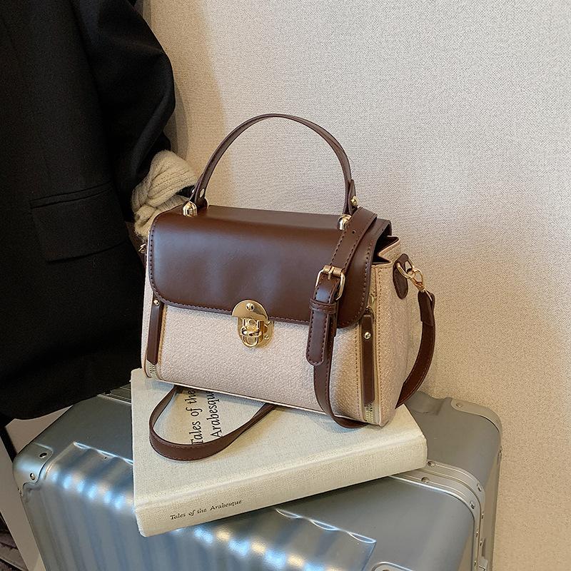 Source Women's Bag 2025 New Simple Portable Small Square Bag Single Shoulder European and American Fashion Messenger Bag Bag