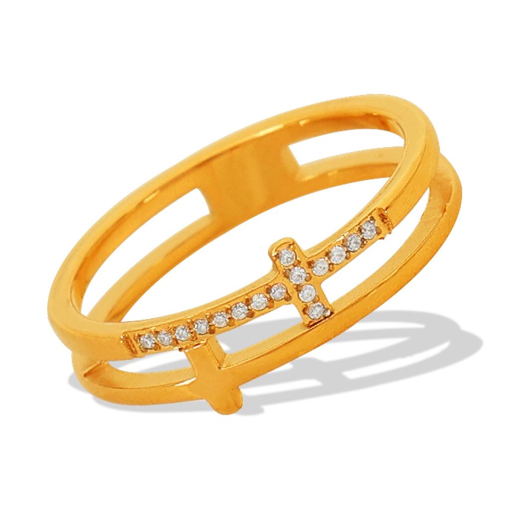 Trendiger Ring aus Titanstahl mit Einlage: Vielseitiger Luxusschmuck