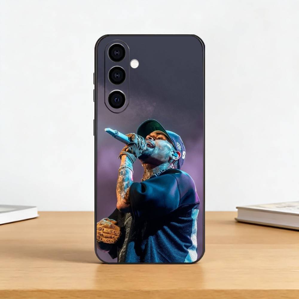 

Singer Rap C-Chris-Brown Phone Case For Samsung Galaxy A73,A72,A71,A70,A53,A52,A51,Others Soft Black Cover Samsung a20s