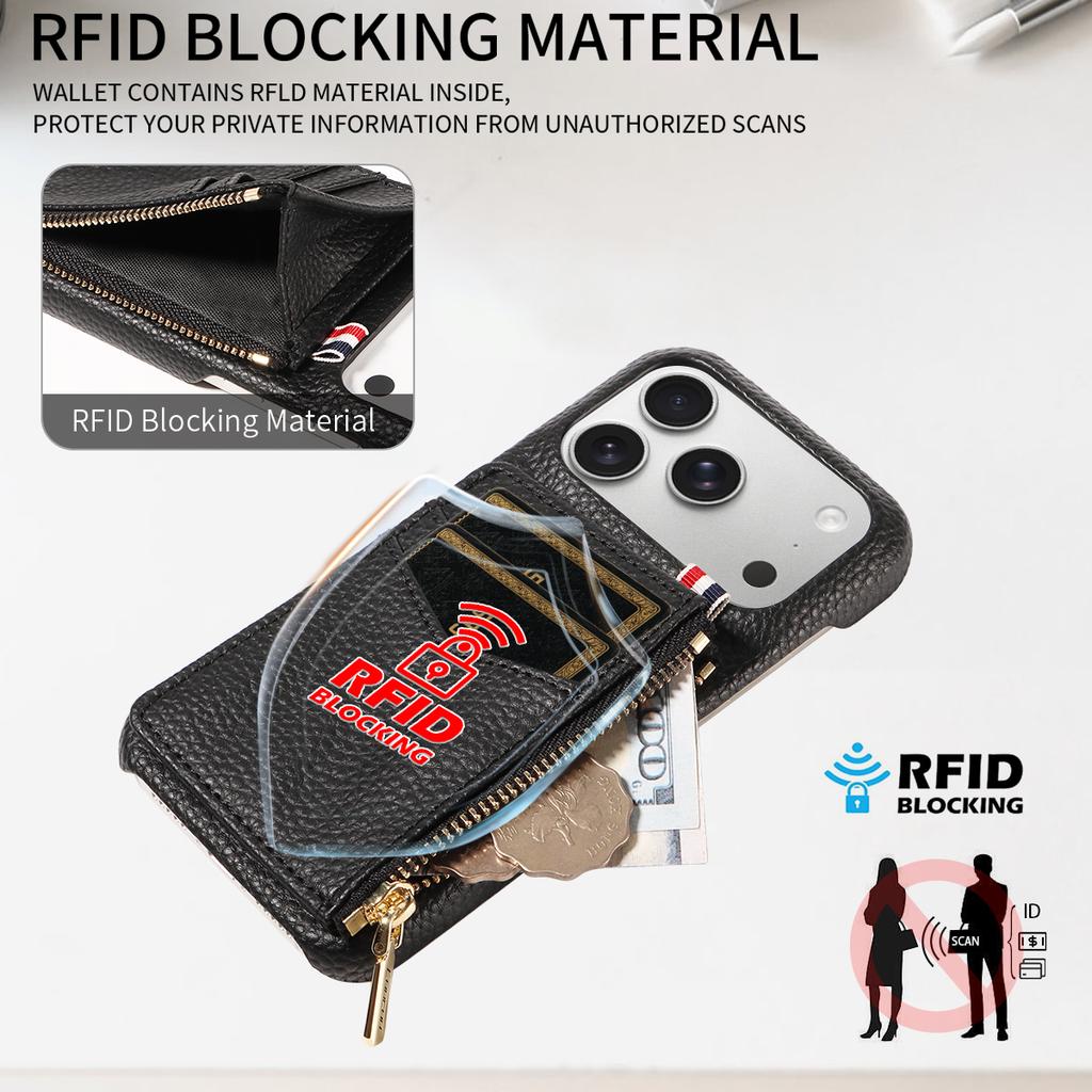 PU-Leder Handyhülle für iPhone 17 16 15 14 13 12 11 Pro Max Plus Mini 17 Pro Air Diebstahlschutz mit Kartenfächern Geldbörsen Cover