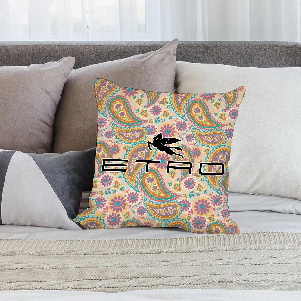 Design Classico E-Etro Federa Cuscino Tessuto Peluche Morbido Stampa Double Face Copricuscino Divano Copricuscini
