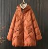 Winter fashion white duck down jacket women's loose large size warm hooded jacket tide