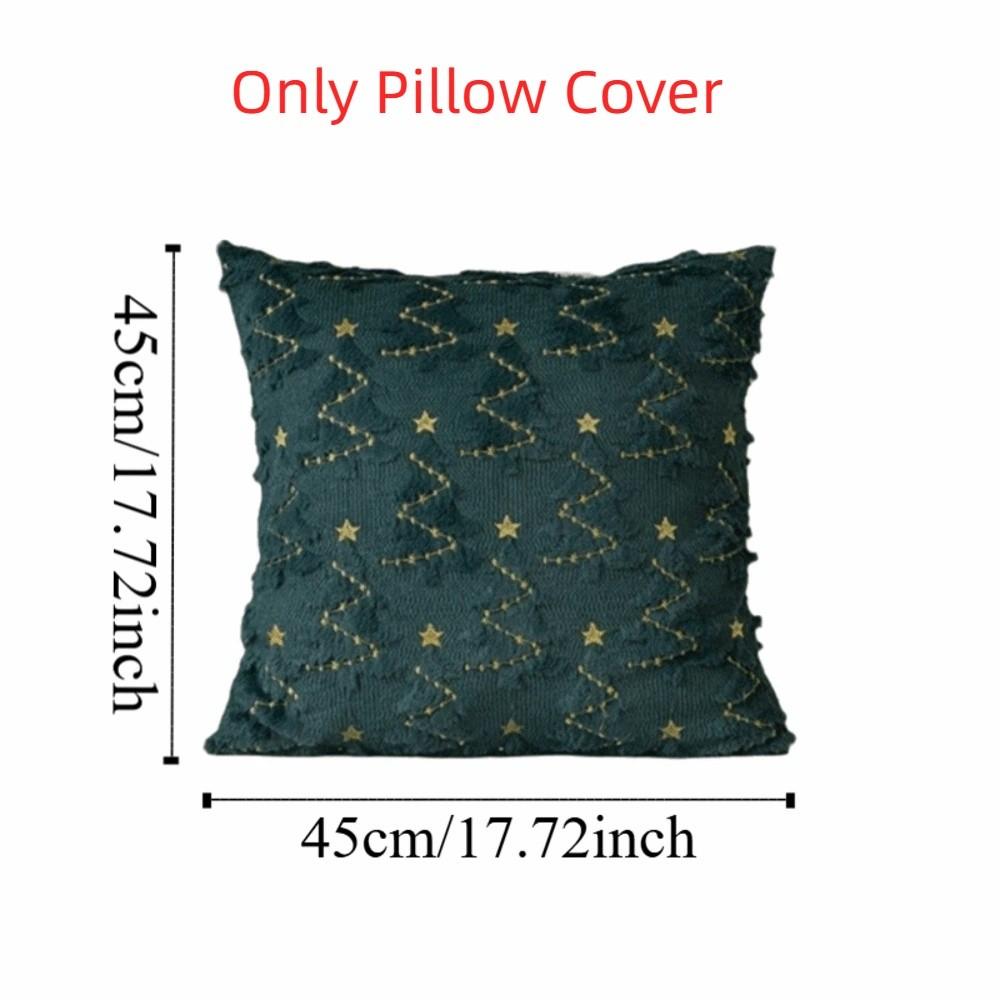 New 45×45cm Christmas Throw Pillow Cover 3D Reindeer Christmas Tree Pillowcase Soft Removable Pillow Cover Home Decoration