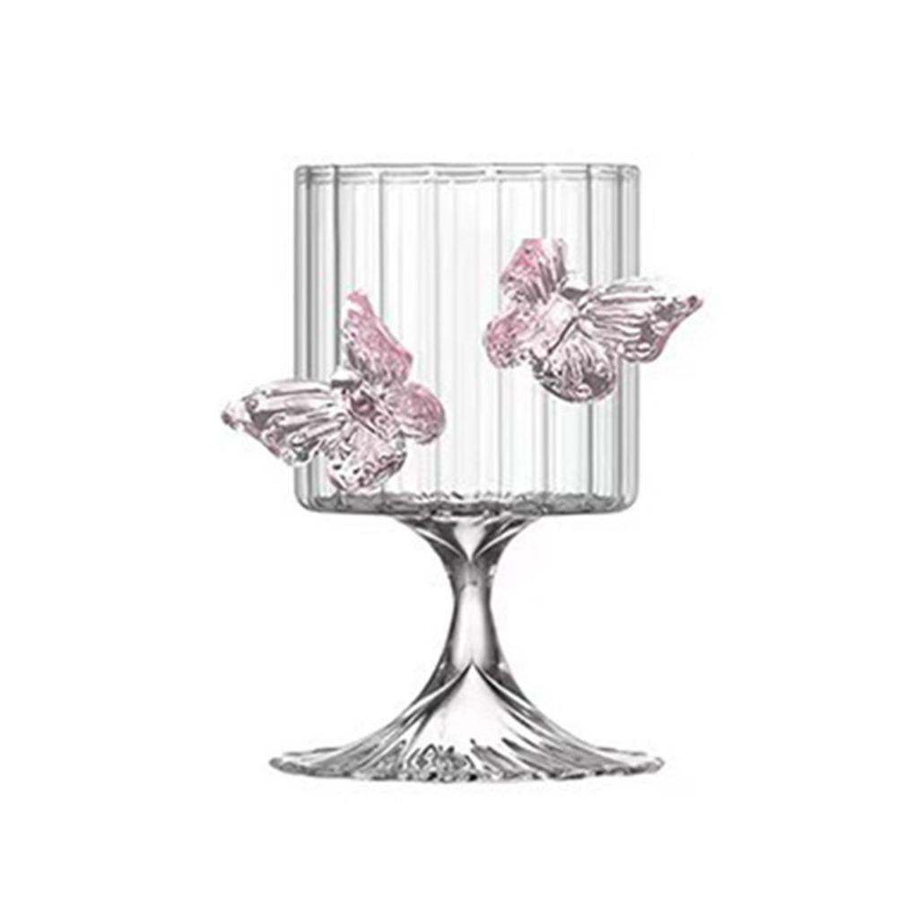 Decorative INS Butterfly Wine Glass INS Champagne Drinkware Glasses High Legged Glass Cup Women
