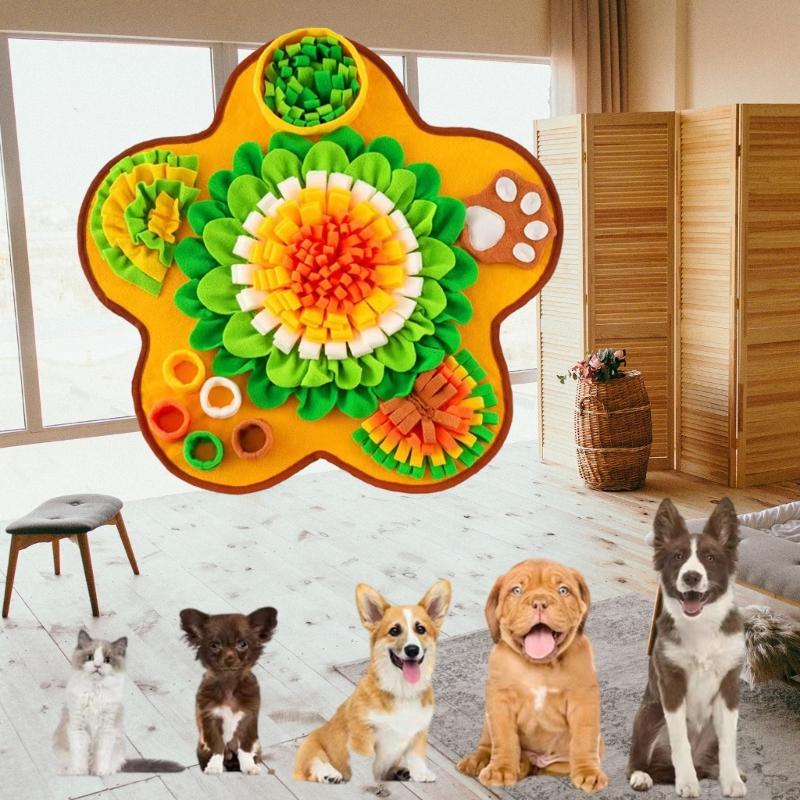 Haustier-Slow-Feeding-Schnüffelmatten für Hunde Fördern gesunde Essgewohnheiten und Riechen-Anreicherung Blumen-Design Slow Feeder