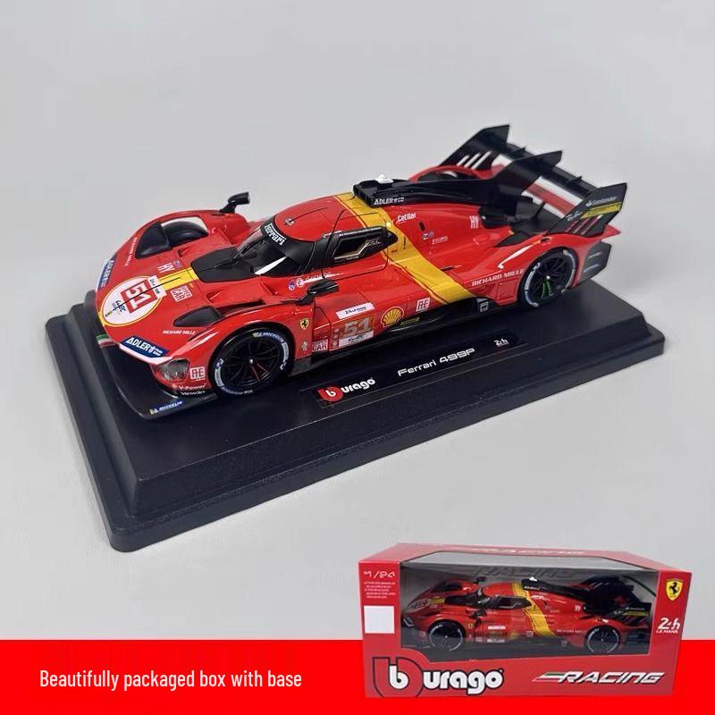 

Ббураго 1:24 Модель из сплава гоночного автомобиля Ferrari 499P для гонок на выносливость в Ле-Мане