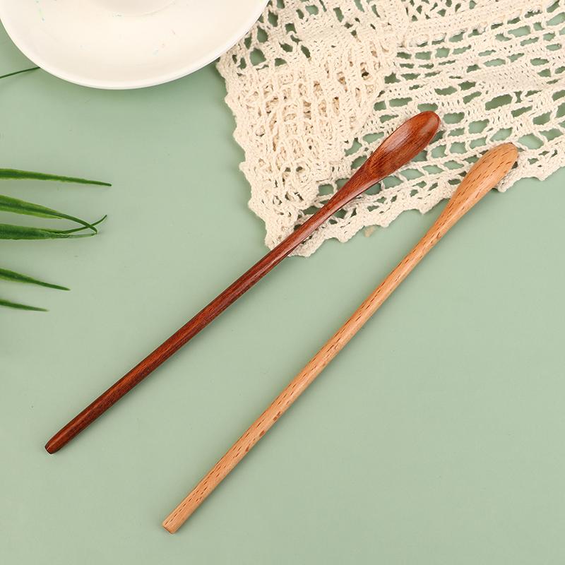 1Pc Wooden Spoon Kitchen Cooking Utensil Honey Dessert Coffee Soup Teaspoon Catering For Kitchen Long Handled Wooden Spoon