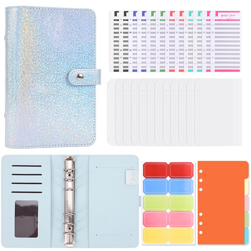 A6 Crystal Ring Binder Cash Budget Book and Daily Financial Planner.
