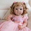 Lively 18 Inch Reborn Baby Girl Dolls Bettie Full Vinyl Body Newborn Babies Doll Realistic Implanted Curly Hair Baby Doll Toys for Kids Birthday Gifts