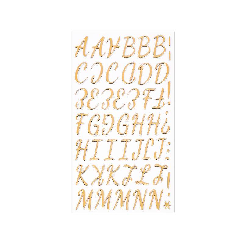 1/3 Sheets 3D Gold Letter Number Stickers Letters Stickers Self Adhesive Stickers For DIY Crafts Scrapbooking Decorative Decal