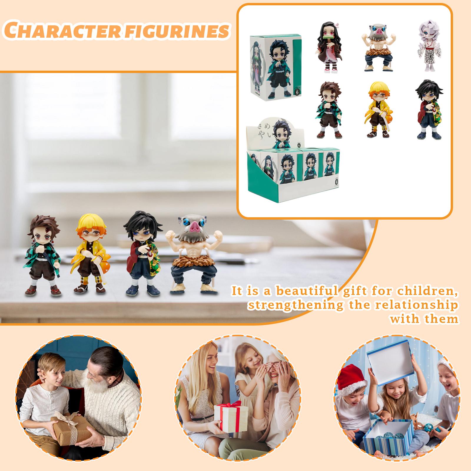 

Anime 6-Piece Collectible Chibi Figurine Set - Cute Character Statues (3.8-8.4cm Height) With , Desktop Decor Ornaments,, Ideal Birthday/Holiday Gi One Size