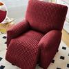 Seersucker Plaid Full-wrap Recliner Chair Cover Solid Color Armchair Cover Anti-slip Single Sofa Protector for Home Hotel Decor