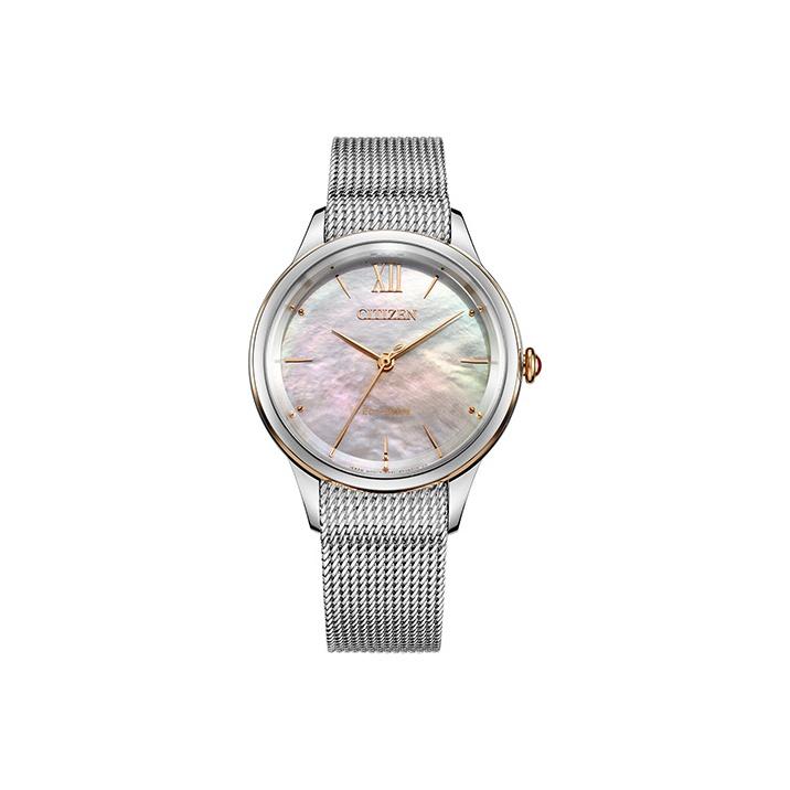 

Citizen Eco-Drive Series Casual Mother Of Pearl Solar Quartz Watch Women watches Silver EM0816-88Y Silver Strap