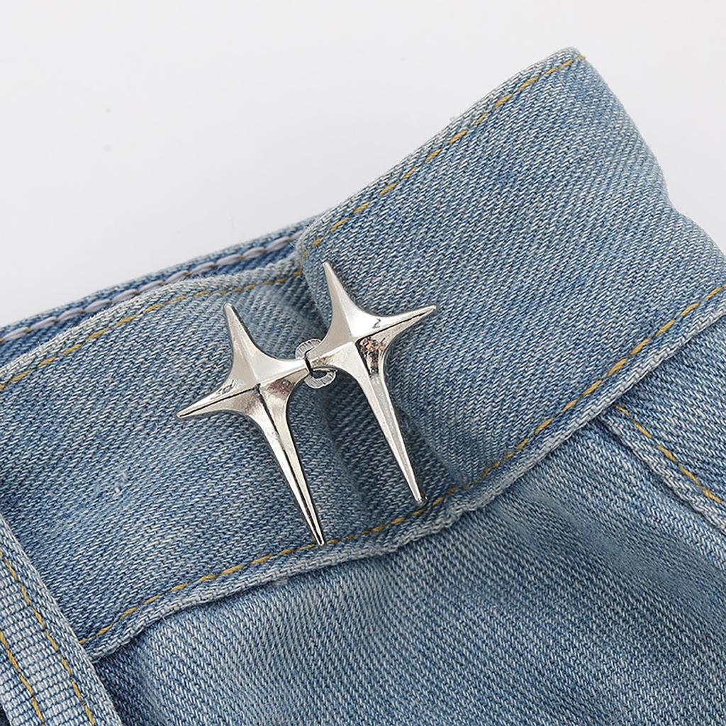 1/2Pcs Cute Four Leaf Clover Buckle Adjuster Waist Tightener Adjustable Waist Buckle Detachable Seamless Button For Pants Skirts
