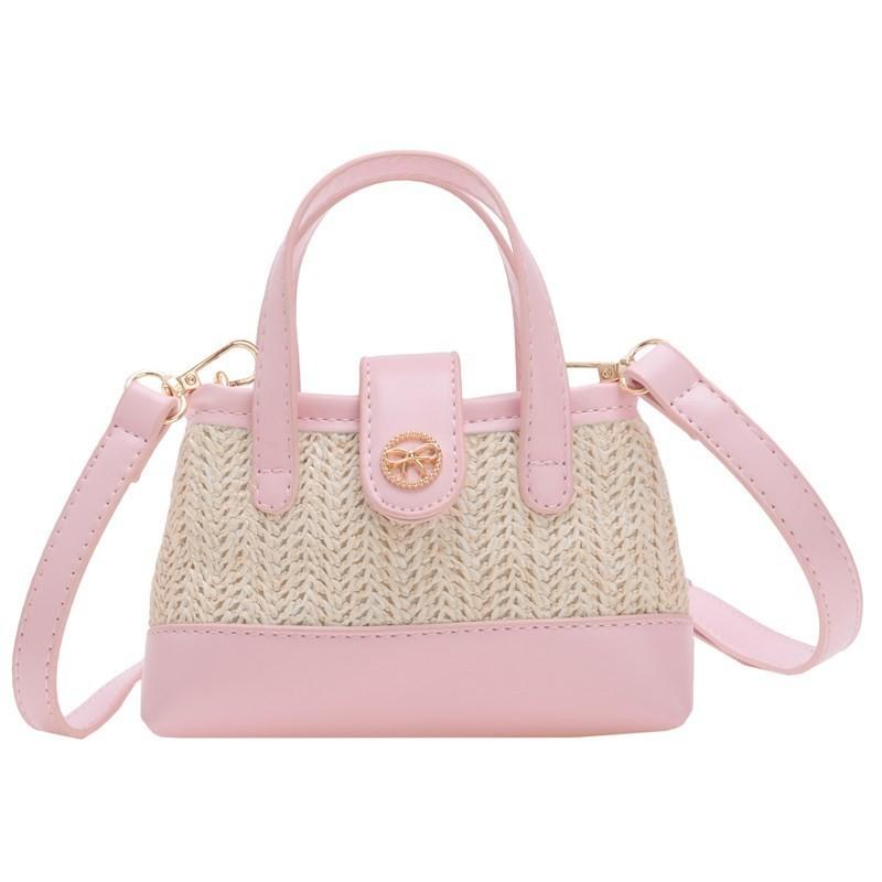 Cute Girls' Bucket Crossbody Bag Pu Material Breathable Summer Baby Outing Accessory Handbag