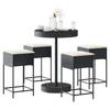 5 Piece Garden Bar Set with Cushions Black Poly Rattan