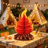 Fake Campfire Decoration 3D Paper Honeycomb Campfire Centerpiece Artificial Flame Folding