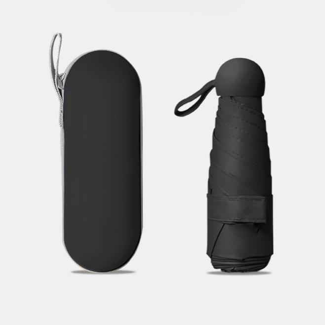 18CM 6 Ribs Lightweight Compact Pocket Umbrella with Storage Box Folding Travel Umbrella for Daily Life Sunny and Rainy Days