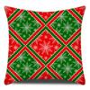 Christmas Plaid Christmas Ornament Pillow Digital Printed Multi-Color Pattern Sofa Cushion Cover Premium Durable