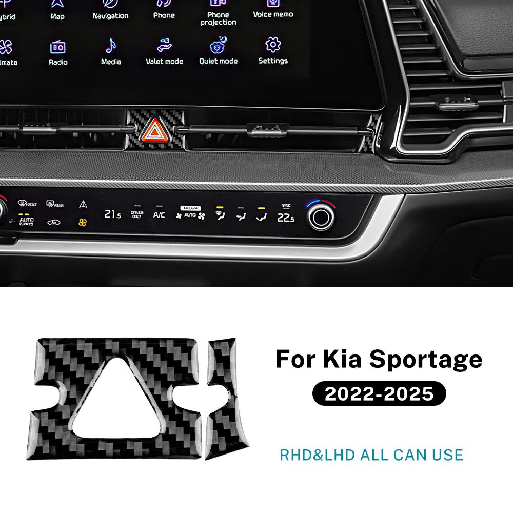Real Soft Carbon Fiber Sticker For Kia Sportage NQ5 2022 2023 2024 2025 LHD RHD Car Warning Light Trim Interior Accessories.