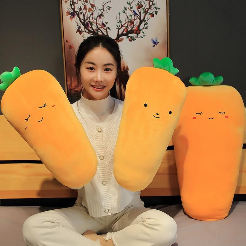 1pc 50 /70cm Lovely Carrot Plush Toys Stuffed Soft Vegetable Pillow Kawaii Cartoon Dolls Children Girls Sleeping Cushion Gifts