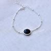 Genuine Black Onyx Bracelet Onyx Chain Bracelet for Women Black Stone Bracelet Silver Chain Bracelet Friendship Bracelets Gifts Idea