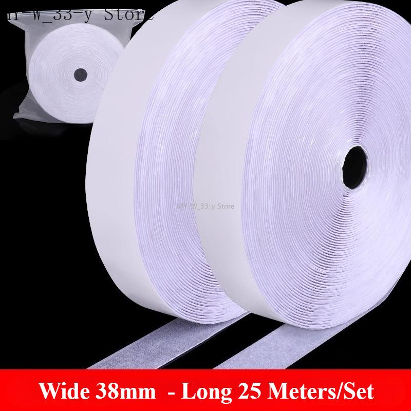 3/25Meter Starkes Selbstklebendes Klettband Haken und Schlaufe Schwarz Weiß Nylon Klettband Klebeband mit Starkem Kleber 25/30/50MM