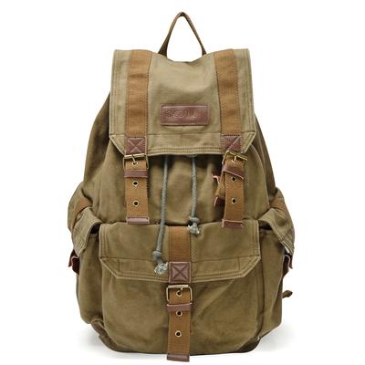 Gootium Canvas Retro Large Large Olive Brown for Night Backpack, Capacity, Size, (Suitable 1-2 Trips/Business Trips)