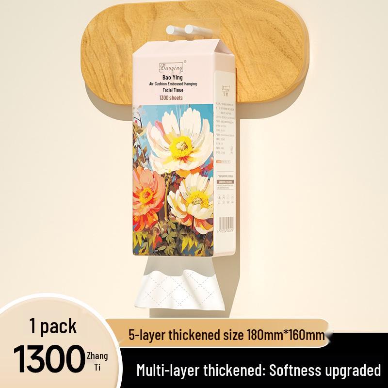 Hanging Home Tissue Box, 5-Layer Facial and Napkin Tissues