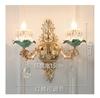 Chandelier Luxury Crystal Blue Ceramic For Living Room Ceiling Lamp Villa Bedroom Dining Room Indoor Home Decor Lighting Fixture
