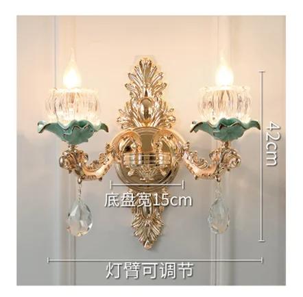 Chandelier Luxury Crystal Blue Ceramic For Living Room Ceiling Lamp Villa Bedroom Dining Room Indoor Home Decor Lighting Fixture