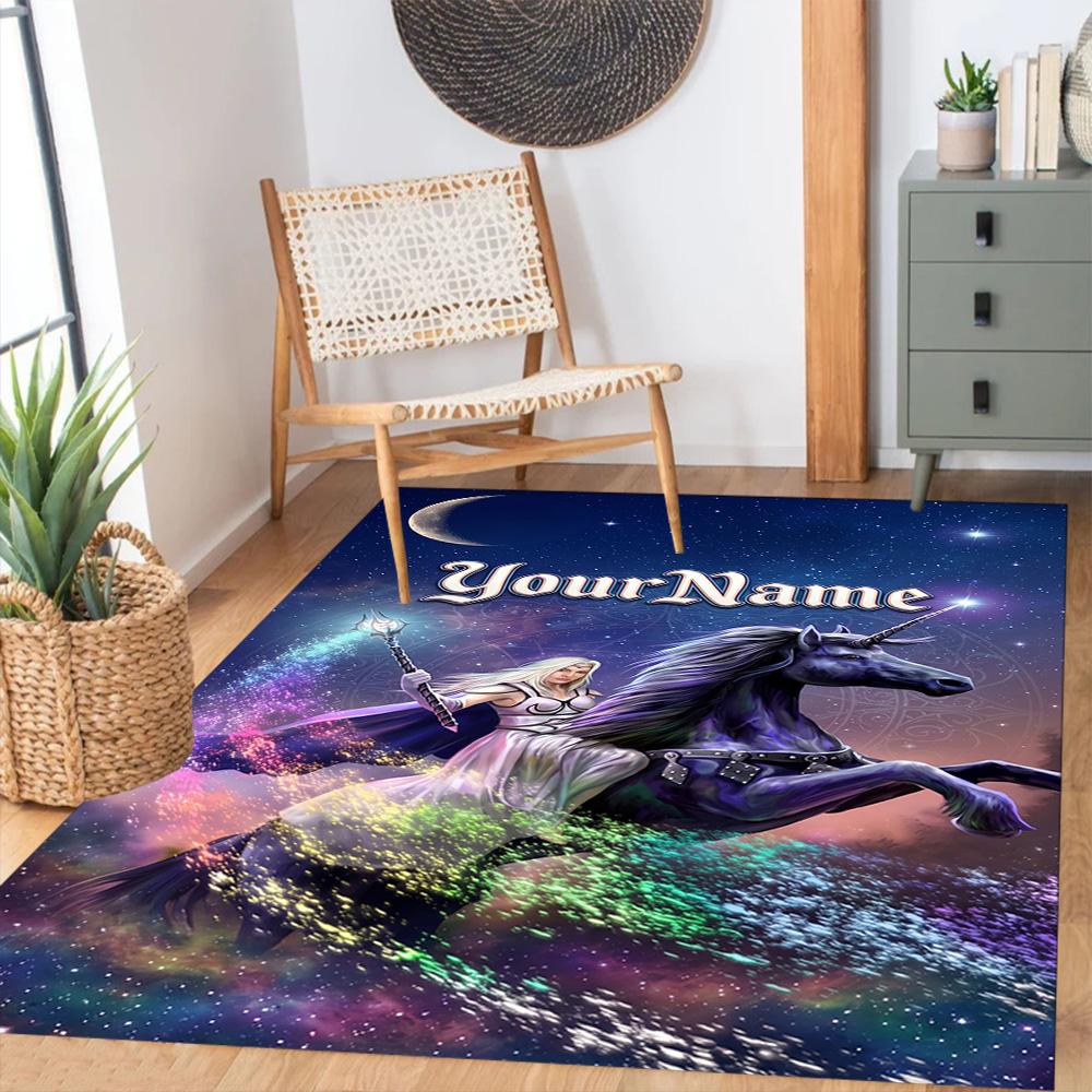 Gothic Illustrations Customizable Name Floor Rug Office Rug Design for Bedrooms Dining Room Kitchen Living Rooms Antislip Carpet Office Home Decor