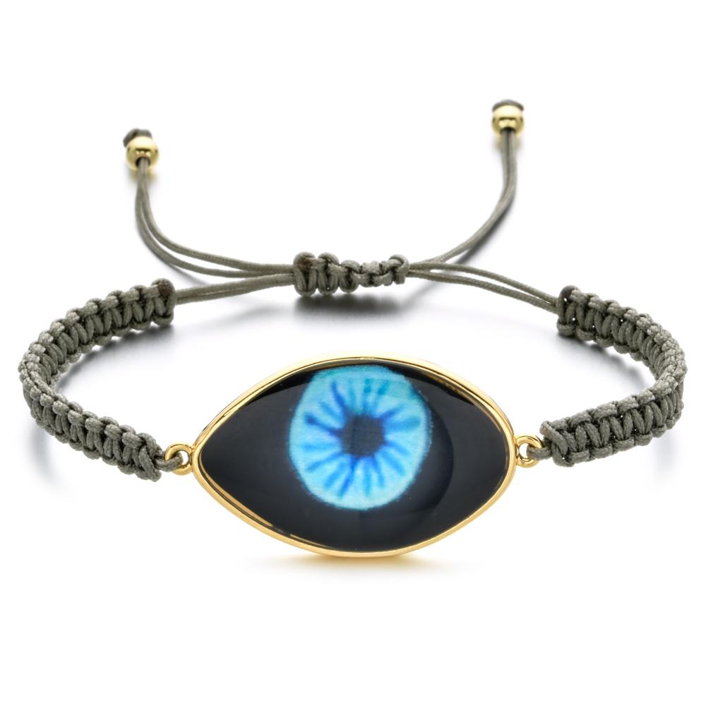 Boho Evil Eye Bracelets Handmade Braided Chain Lucky Jewelry Big Eye Trendy New Fashion Gifts for Women