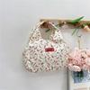 Fashionable Floral Pattern Lunch Carriers Elegant Women's Lunch Bag with Multiple Pockets Casual Work Zippered Handbag