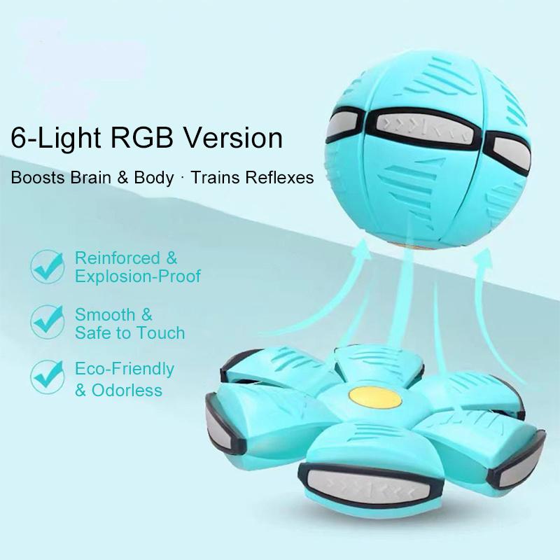 Portable Interactive Flying Saucer Ball Stomp Ufo Magic Balls, Flyer Transforming Glowing Jump Ball, Kids Bouncy Stomp Ball