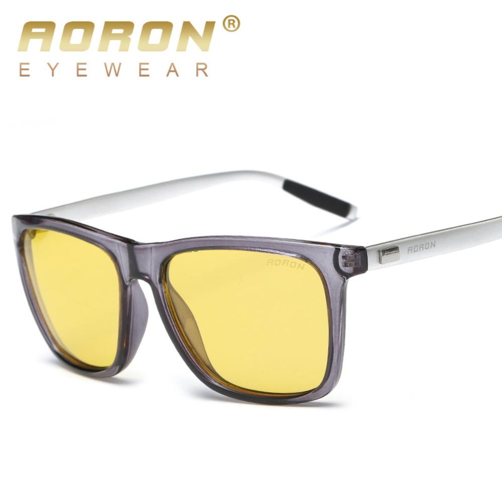 aoron Polarisierte Sonnenbrille für Herren und Damen Aluminium-Magnesium-Brillenbügel Sonnenbrillenbox Fahrsonnenbrille Nachtsicht