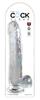 King Cock Clear - Realistic Dildo with Testicles and Suction Cup Transparent 28 CM