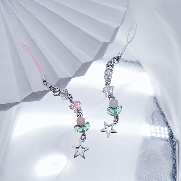 Flower Phone Accessory Peach Phone Lanyard Star Bag Pendant Beads Pendant Suitable for Parties and Casual Outfits