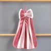 Super Absorbent Coral Fleece Hanging Hand Towel with Bow Knot - Soft Cleaning Cloth