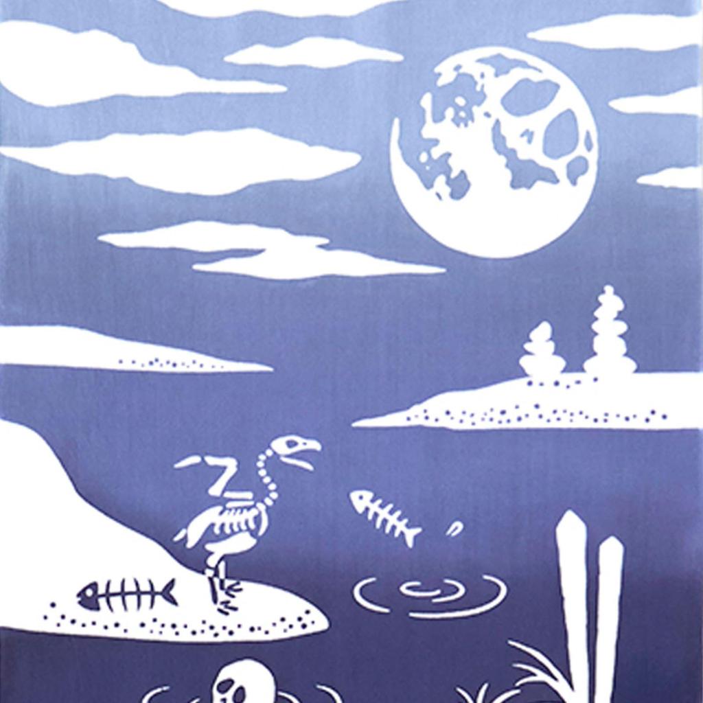 Miyamoto Towel Miyamoto Kenema Tenugui Fishing on the Sanzu 35 x 90 Made in Japan Chū-dyed (Tenugui) - River, Approx. cm,