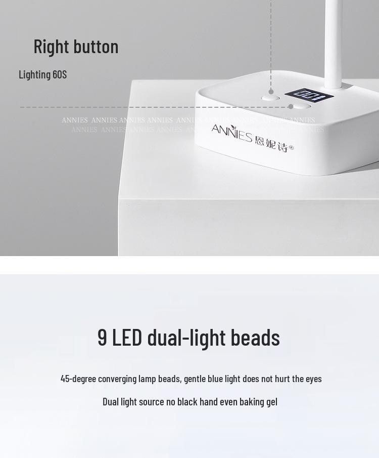 Quick-Dry Rechargeable Nail Lamp: Lotus Design for Gel Tips & Rhinestones, Hand-Safe, Special Light Therapy.