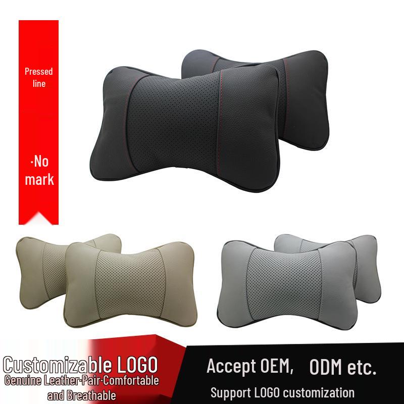 Customizable Leather Car Headrest and Neck Support Bone Pillow