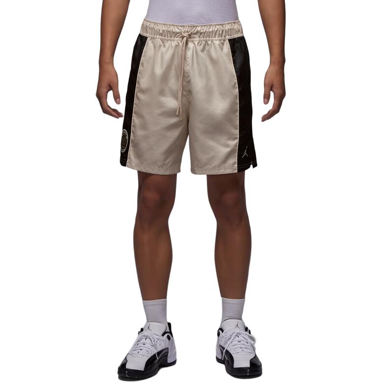 Jordan Sport Casual Lace-Up Five-Point Shorts Men Shorts Oatmeal Gray-Black HV8736140