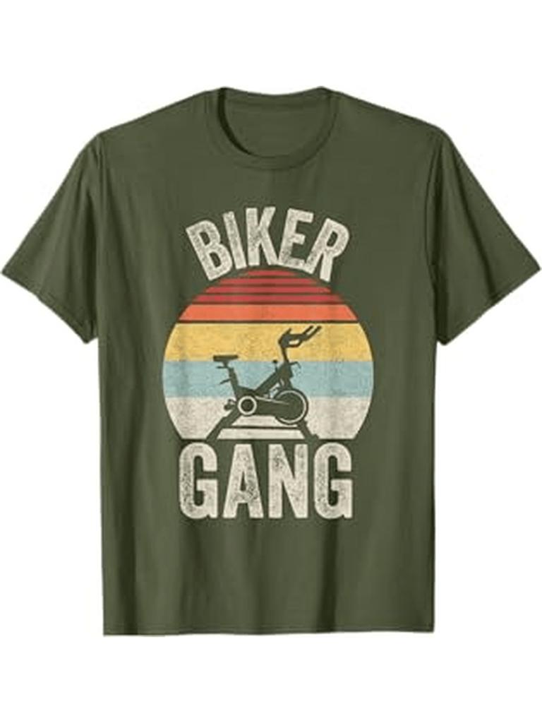 Vintage Biker Gang Gym Riding Training T-Shirt 100% Cotton O-Neck Short Sleeve Summer Casual Mens T-shirt Streetwear