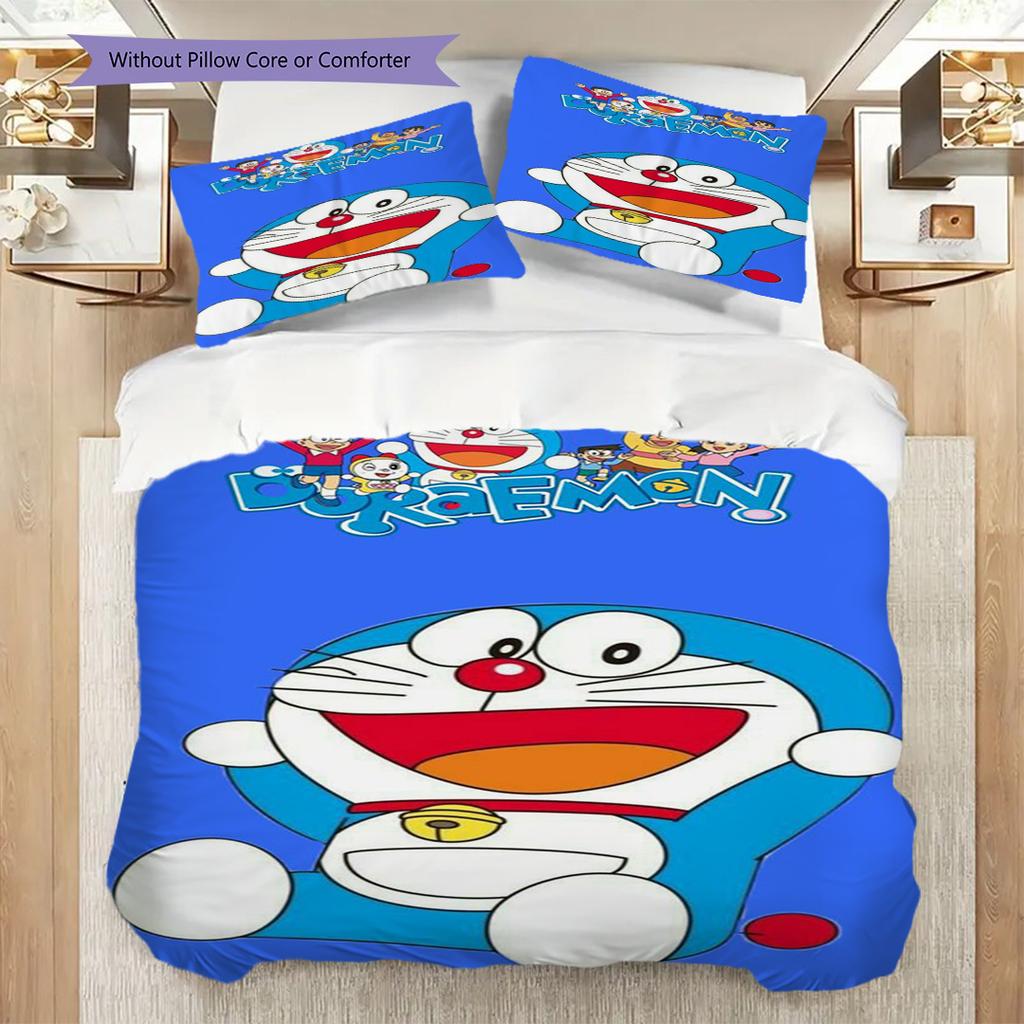 Doraemon Adventure Begins Threepiece Set 1 Duvet Cover 2 Pillowcase Without Core Bedding Set Soft And Comfortable Duvet Cover And Pillowcase