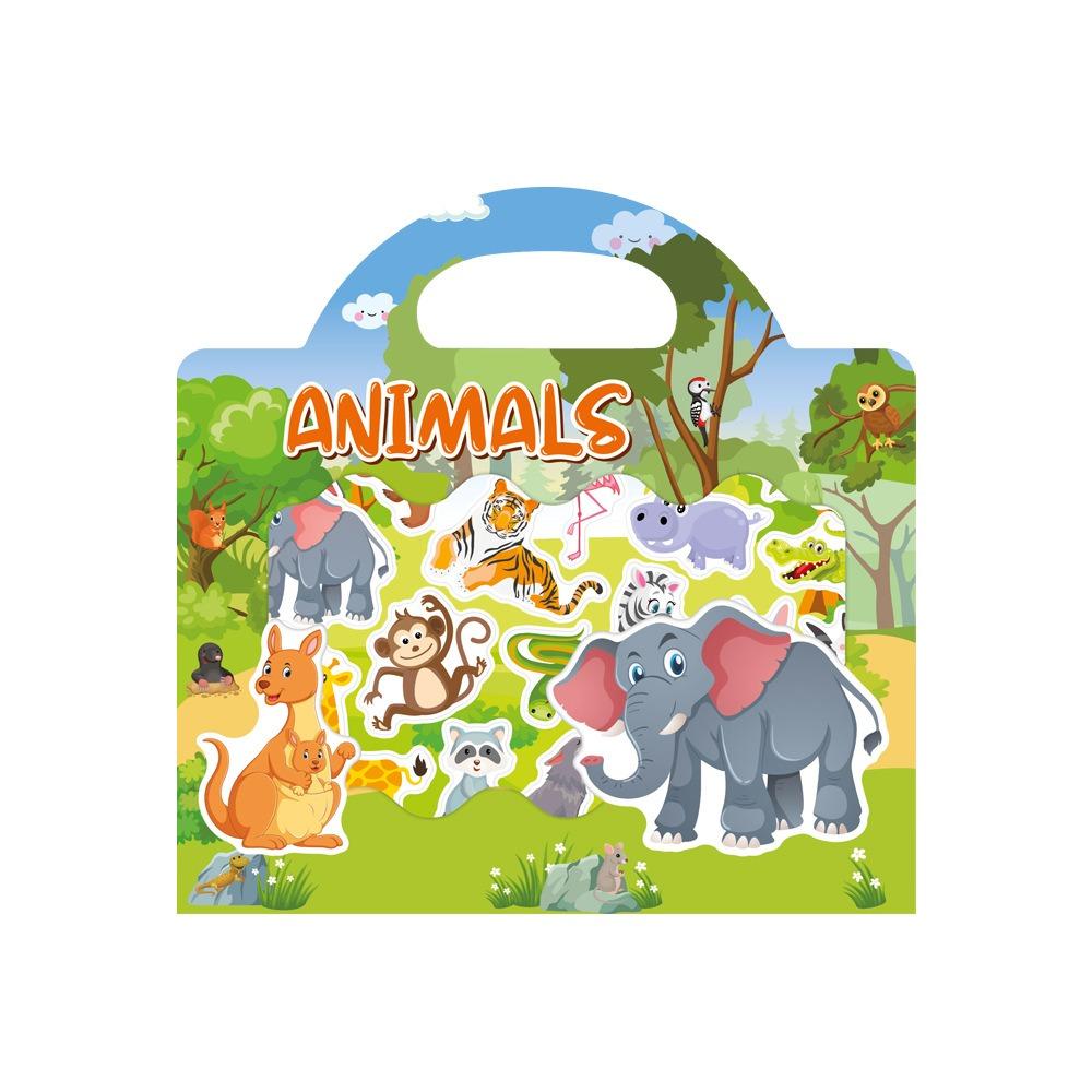 Sticker Books Early Education Concentration Training, Animal Dinosaur Decorative Sticker Books 31cm*24.5cm*0.2cm