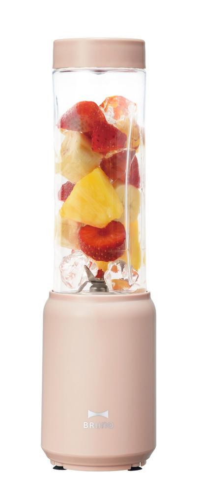BRUNO Blender Bottle, Mini Bottle Blender, Crushes Ice, Smoothie Mixer, Compact, 280ml, PinkBeige, BOE073-PBE