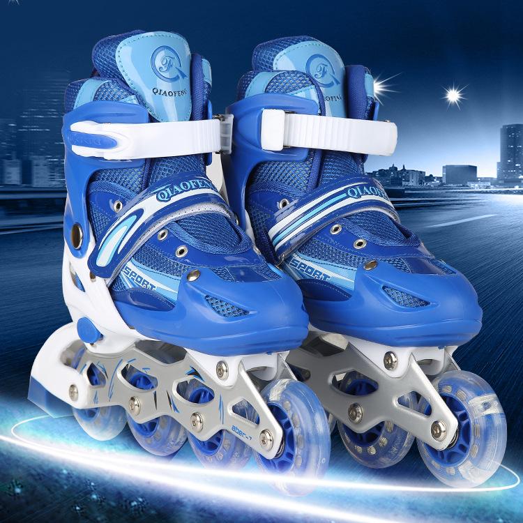 Neue Single Flash Skates PVC-Rad Erwachsene Rollschuhe Kinder Einstellbare Mode Atmungsaktive Einreihige Rollschuhe
