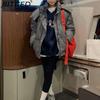 BITCED New Style Women's Winter Short-Length Hooded Puffer Jacket with Design-Forward Thickened Fleece Lining