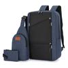 Schoolbag New Trendy Three-piece Backpack Usb Charging Computer Bag Male Multi-functional Student Large-capacity Book